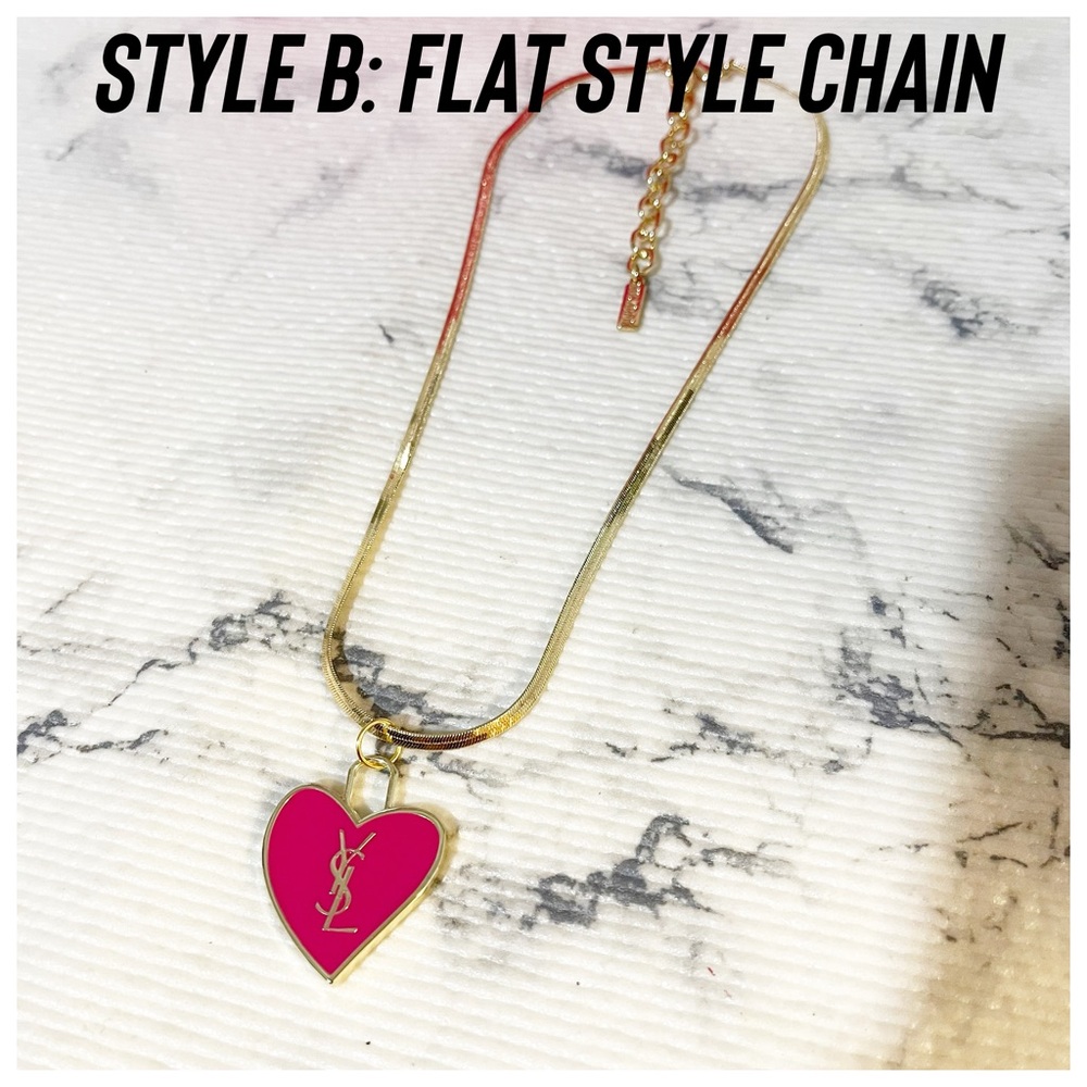 YSL Beauty Pink Heart Necklace & Pouch (Pendant is the Zipper Pull) - Picture 8 of 17